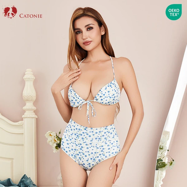 Blue Floral Bathing Suit best